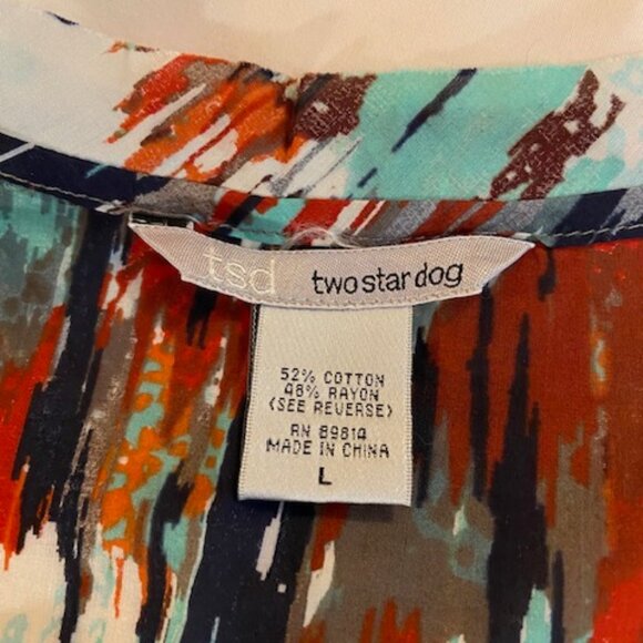 TSD TWO STAR DOG WOMENS MULTI COLOR SLEEVELESS TOP SIZE L - Picture 3 of 3